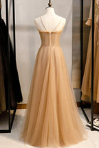 Tüll-Partykleid mit Perlenbesatz und Herzausschnitt, A-Linien-Tüll-Abendkleid in Bodenlänge 