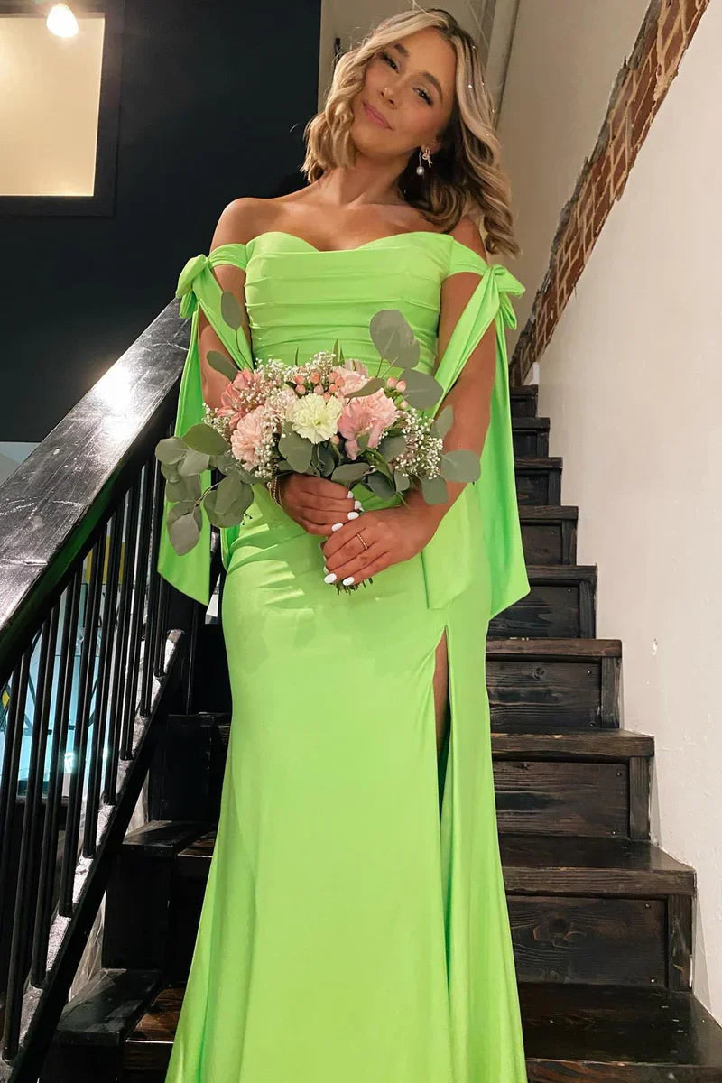 Trägerloses Zitronengelbes gerafftes Meerjungfrauen-Abendkleid