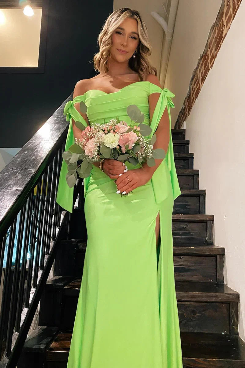 Trägerloses Zitronengelbes gerafftes Meerjungfrauen-Abendkleid