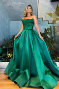Trägerloses, ärmelloses Meerjungfrauen-Abendkleid mit Taschen 