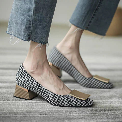 Square Heels PU Shoes