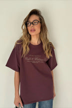 Minimalist Casual Cotton Letter Print Short Sleeve T-shirt