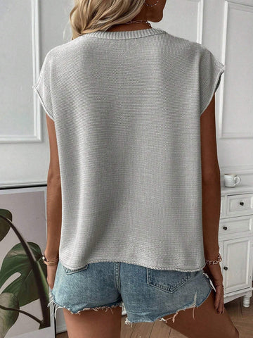 Women Solid Color Bat Sleeve Sweater Top
