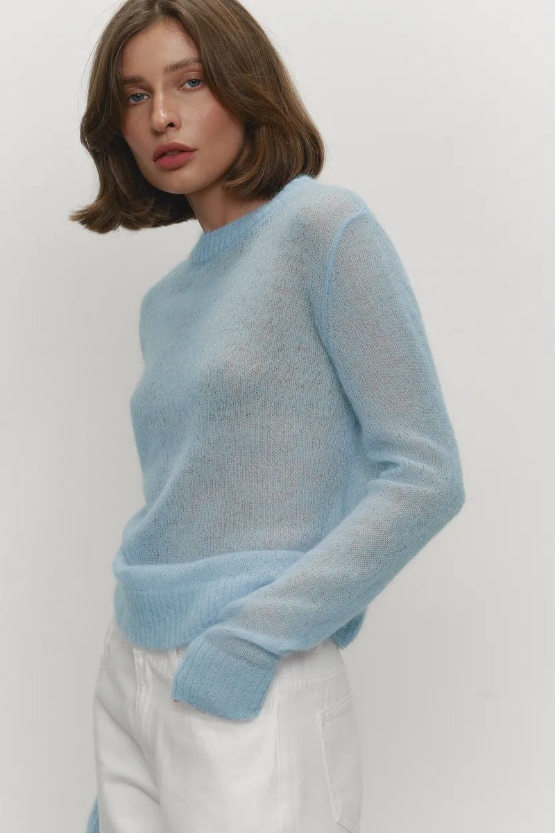 Mohair Round Neck Knit Top