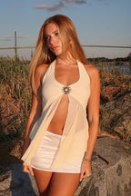 Mesh Halter Cropped Tank Top