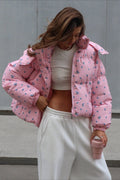 Chic Printed Puffy Puffer Jacket
