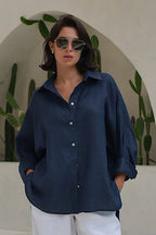 Fashion Solid Loose Casual Commuter Blouse