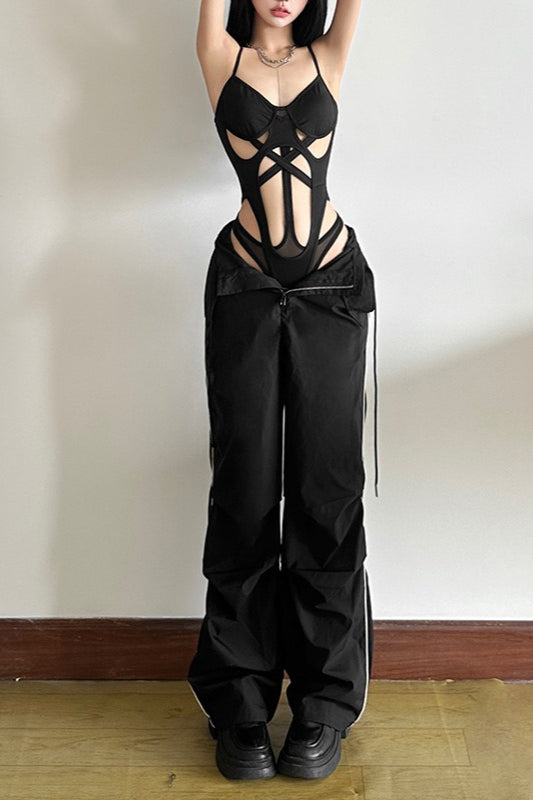 Trendy Solid Cutout Slim Cami Top