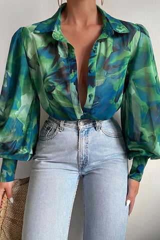 Elegante Blusen mit Umlegekragen und Blumen-Patchwork (15 Farben) 