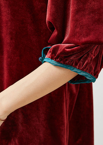 Blusas extragrandes de terciopelo de seda con patchwork Art Mulberry para otoño 