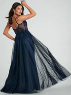 tulle and lace corset ball dress wide