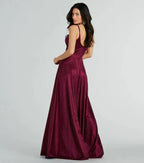 Glitzerndes A-Linien-Ballkleid mit Cut-Out-Mieder