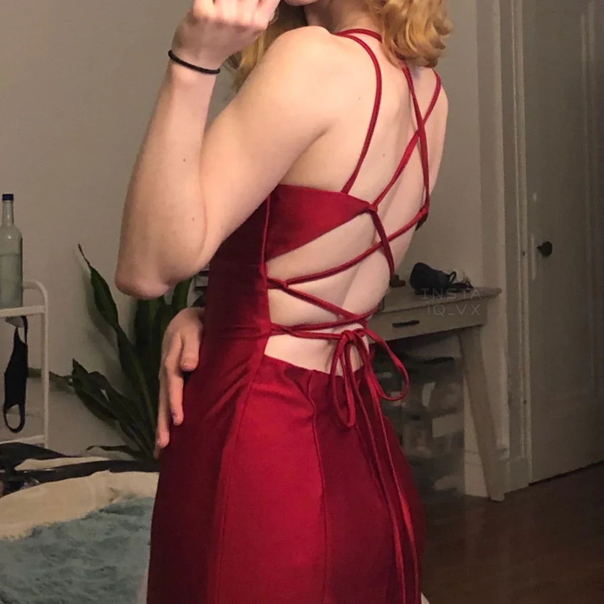 vestido de fiesta de noche largo corte sirena