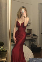 vestido de fiesta de noche largo corte sirena