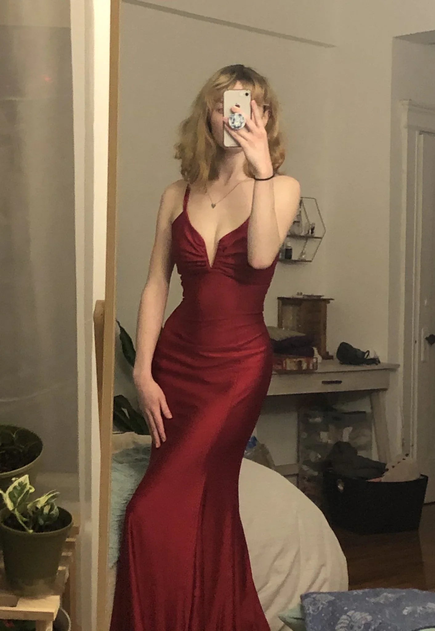 vestido de fiesta de noche largo corte sirena