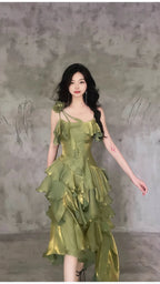 Sparkle Ruffle Prom Dresses Causal Birthday Dresses Dance Party Dress