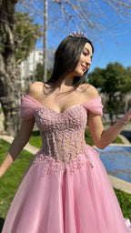 Vestidos de Noche de Fiesta de Apliques con Abertura en Línea A