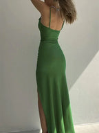 Sexy prom dress prom dresses spaghetti straps long evening dress