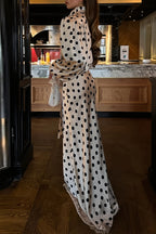 Vintage Polka Dot Sash Maxi Dress