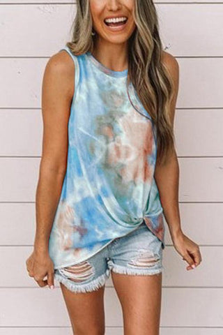 Camiseta sin mangas con nudo retorcido y teñido anudado Meridress