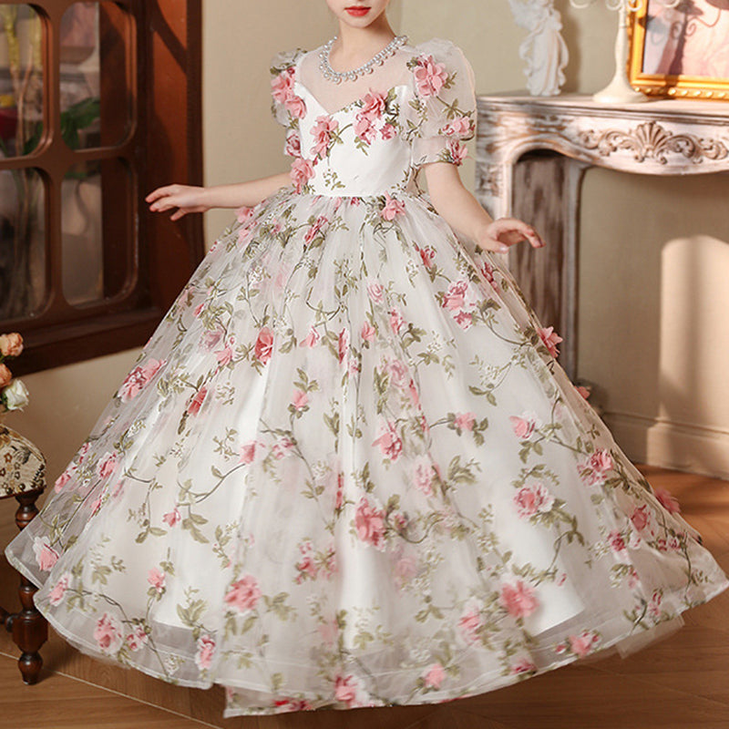 Vestido elegante para fiesta de cumpleaños de bebé, vestido de primera comunión para niña pequeña 