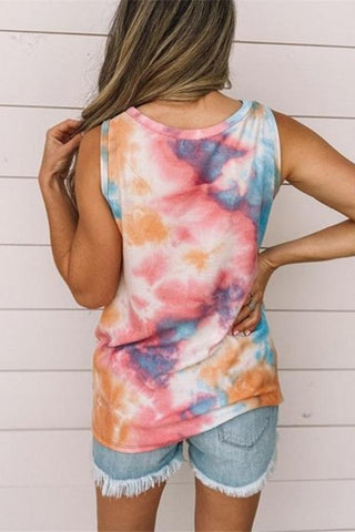 Camiseta sin mangas con nudo retorcido y teñido anudado Meridress