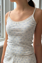 Casual Knit Lace Splicing Cami Top