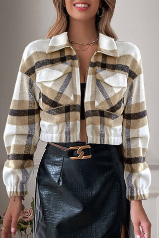 Prendas de abrigo informales con cuello tipo polo y bolsillos geométricos (4 colores) 