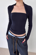 Detachable Cape Knit Top