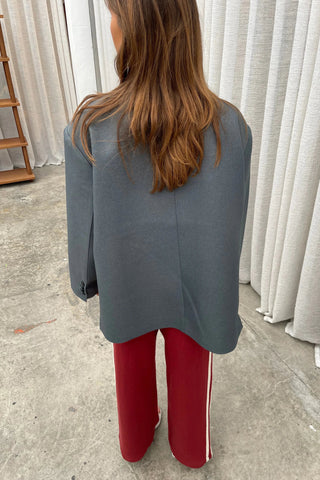 Oversize-Blazer mit Seitenschlitz Stahlblau 