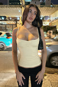 Ruched Strap Slim Fit Casual Layering Cami Top