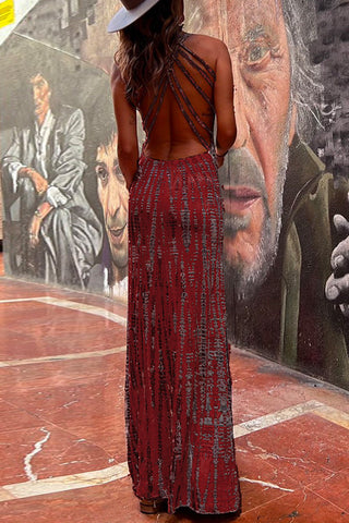 Vestido largo cruzado con espalda abierta y efecto tie-dye de Meridress (6 colores disponibles)