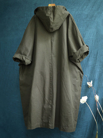 Original Solide Kapuze Langarm Oberbekleidung &amp; Mantel 
