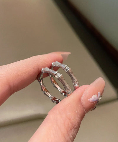 Boutique Gold Sterling Silber Overgild Bambus Joint Drahtziehringe 
