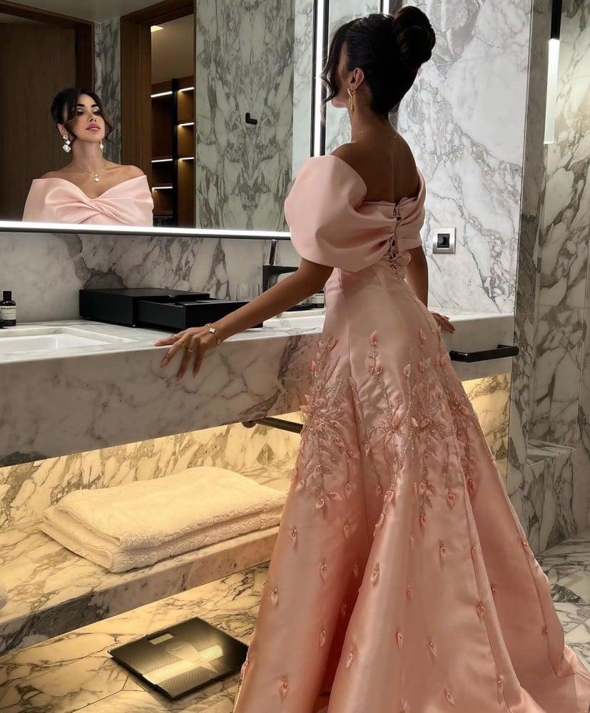 Floral Prom Dresses Off The Shoulder Applique Prom Dress