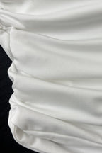 Solid One Shoulder Tube Fitted Blouse