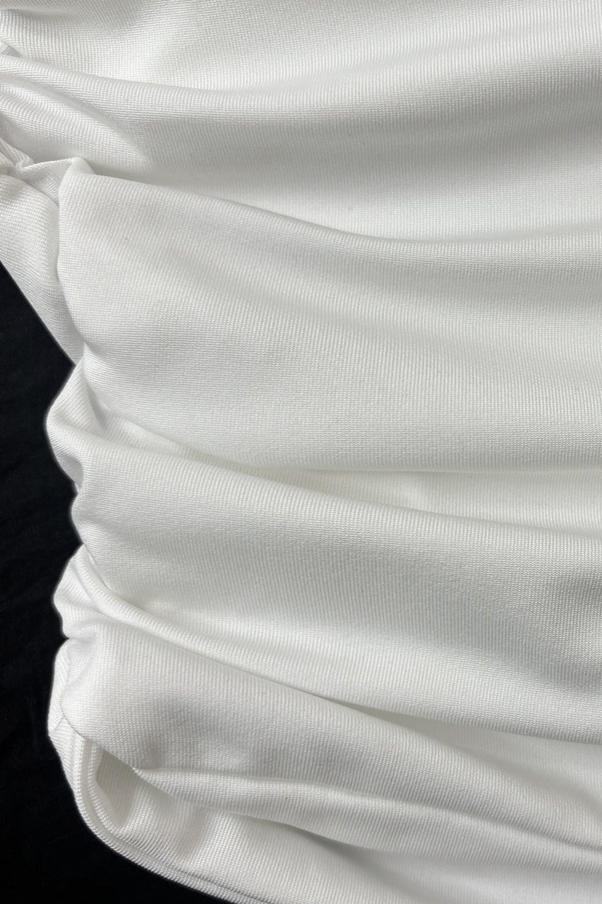 Solid One Shoulder Tube Fitted Blouse