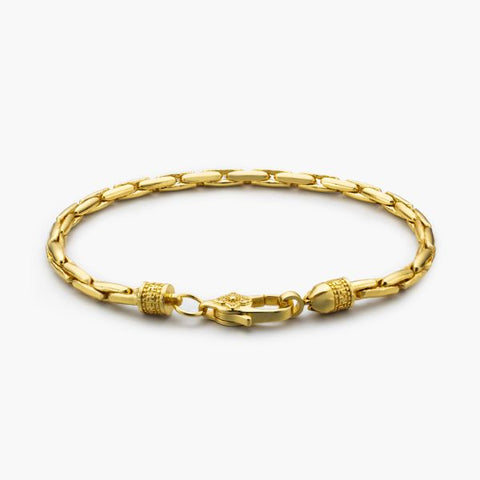 Pulsera de cadena bizantina Vajra de plata de ley y oro