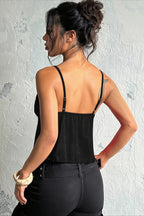 Solid Satin Jacquard Cami Top