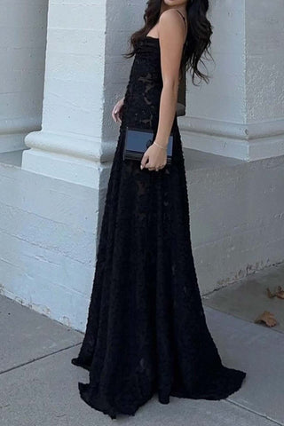 Maxikleid aus Jacquard mit Blumenmuster, Quasten und Schnürung 