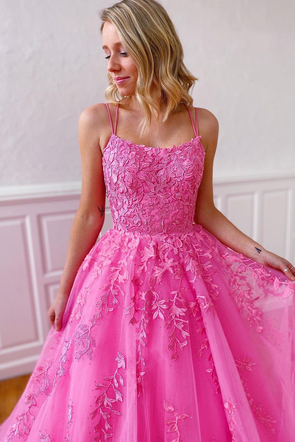 Prinzessinnen-Abendkleid mit Spaghettiträgern