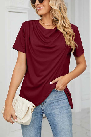 Camiseta cruzada con cuello vuelto Something Casual 