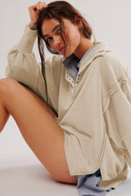 Oversized Split Collar Sweatshirt