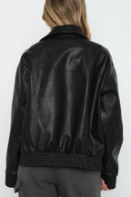 PU Leather Baseball Jacket