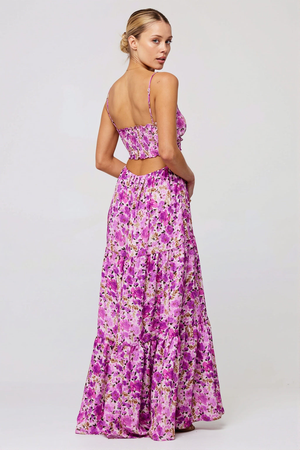 Floral Splice Swing Cami Maxi Dress