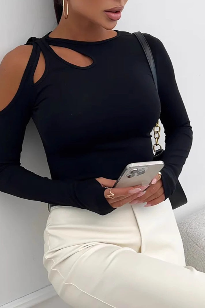 Off-Shoulder Bodycon Knit Top