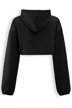 Solid Long Sleeve Slim Cropped Hoodie