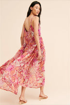Boho Sleeveless Floral Print Maxi Dress