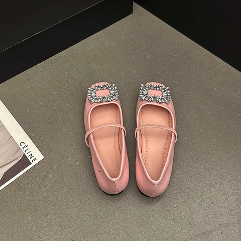 Designer Crystal Women Ballet Flats Fashion Ladies Casual Soft Sole Flats Spring Women's Comfort Elastic Band Ballerina Shoes