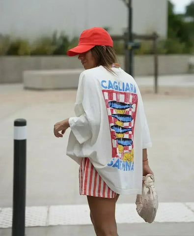 Camiseta informal de comida de verano de Harajuku 